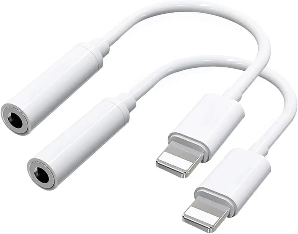 [2 Pack] Headphone Adapter for iPhone Dongle AUX Audio Jack Converter for iPhone Headphones Accessories Compatible with iPhone 12/7/7 P/8/8 P/11/X/XR/XS/XS Max Connection Support for All iOS Systems