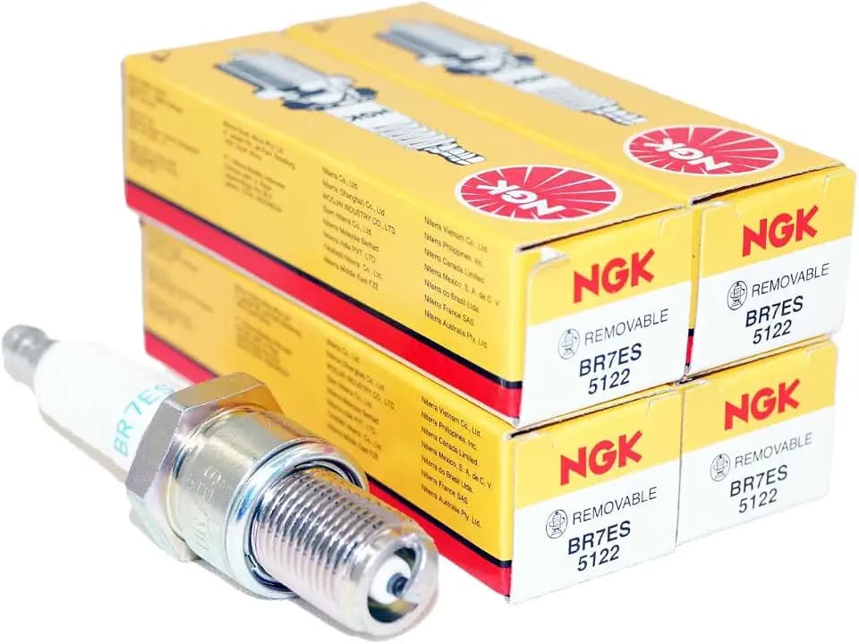 NGK 5122 Nickel Spark Plugs BR7ES Compatible with (4 Pack)