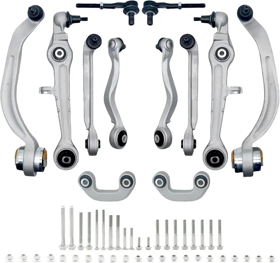 12pcs Control Arm with Ball joints Suspension Kit Replacement for Audi A4, A4 Quattro, A6 Quattro, S4, Volkswagen Passat 8D0498998S1