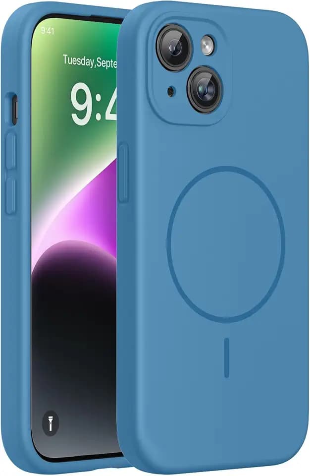 Miracase Silicone for iPhone 14 Case, Capri Blue
