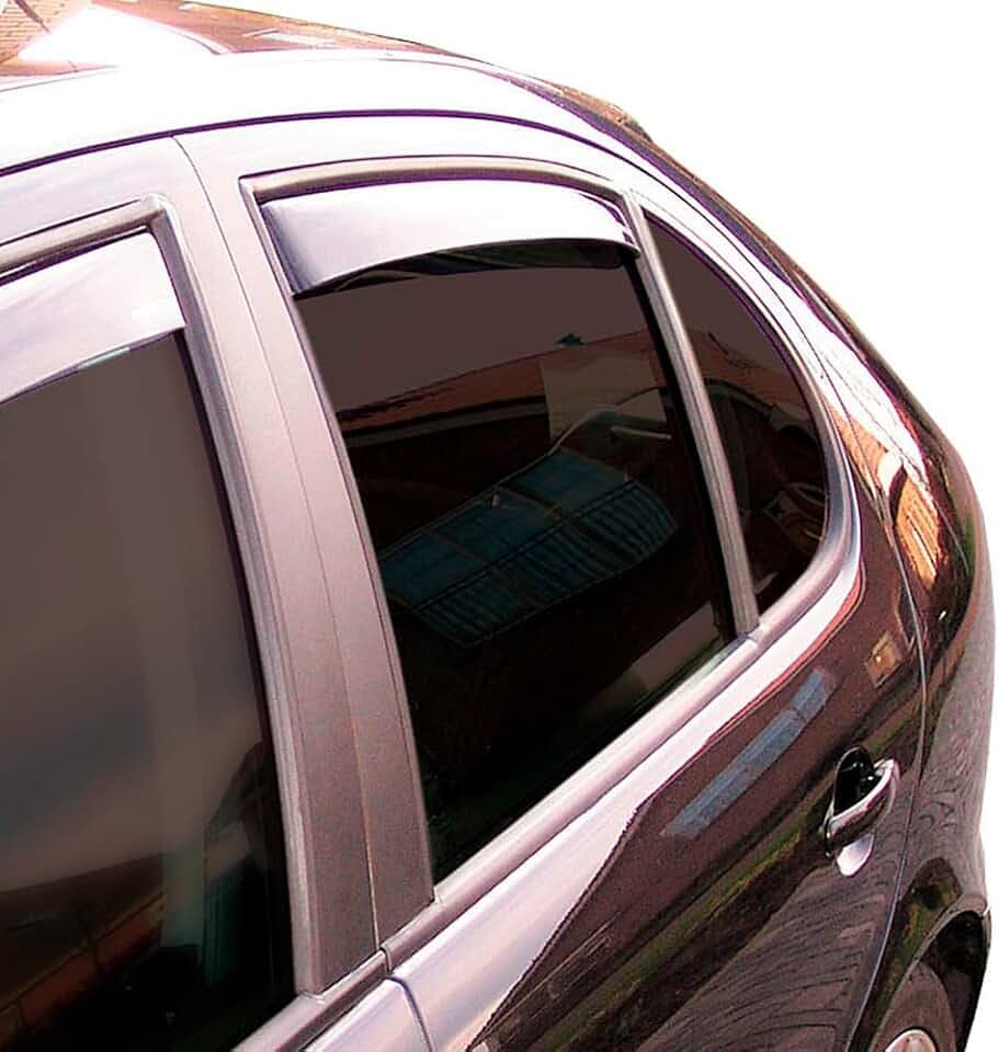 Hintere Windabweiser (1 Set) für die Fahrer und Beifahrerseite-CLS004M2075D passend für Peugeot 5008 SUV, TYP M, 5-Door, 2017- Dunkles Material
