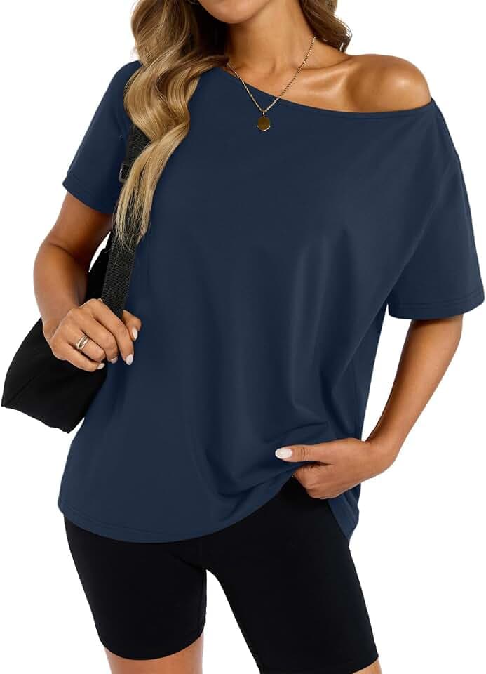 EasyGala Womens Off The Shoulder Tops Basic Oversized Summer Tshirts