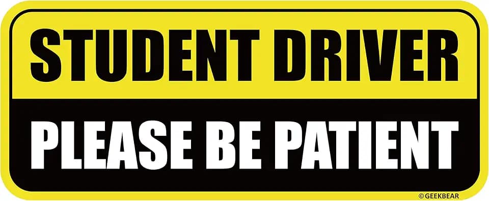 GEEKBEAR Student Driver Magnet for Car, Rectangular (Yellow/Black)