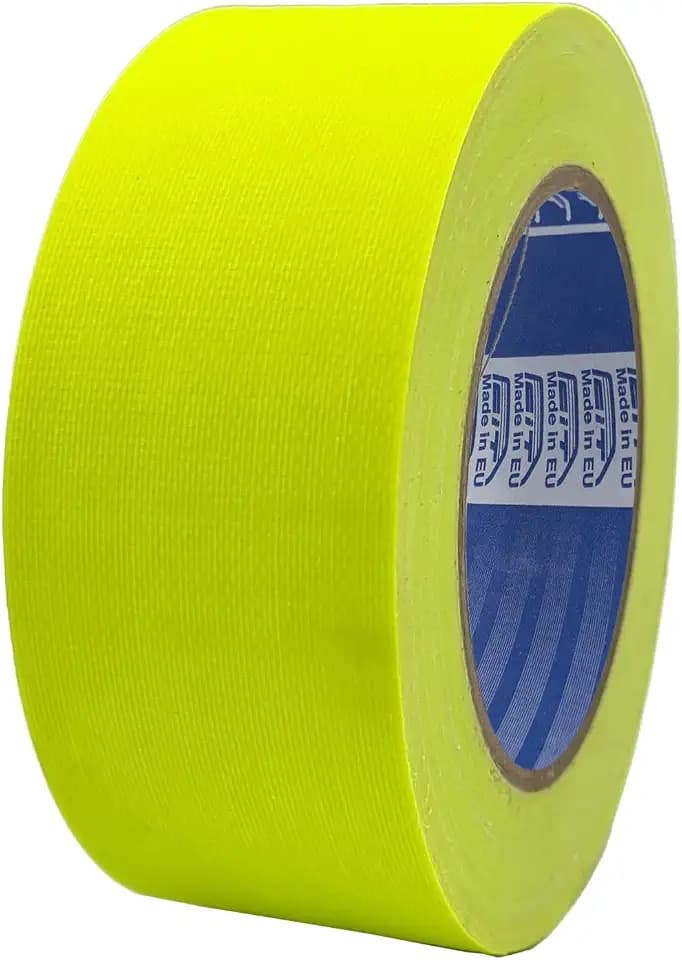 ACIT Neon-Gewebeband, 50 mm x 25 m, verstärktes Leinwandband, Duct Tape, Gaffer, fluoreszierendes amerikanisches Abdeckband, Reparaturen, Befestigung und Verpackung mit hoher Dichtigkeit (gelb)