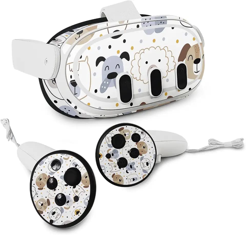 VR Skin Compatible with Meta Quest 3 - Doodle Dogs - Premium 3M Vinyl Protective Wrap Decal Cover - Easy to Apply | Crafted in The USA by MightySkins