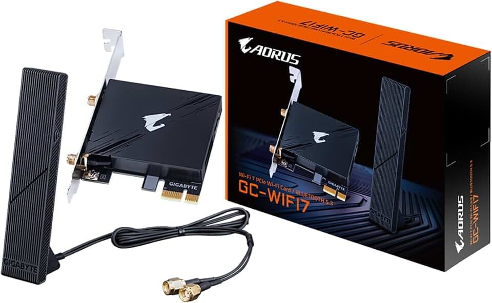 GIGABYTE WiFi 7 GC-WIFI7 (802.11/ Tri-Band WiFi/Bluetooth 5.3/ 4K-QAM/PCIe Erweiterungskarte)