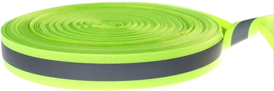 46 Meter x 20mm Reflektierendes Band zum Aufnähen, Reflektorband - 20 mm Breite - mit 10mm Reflektionband - Sicherheit Reflexband Leuchtband zum Annähen, Grün, TKB5080-green