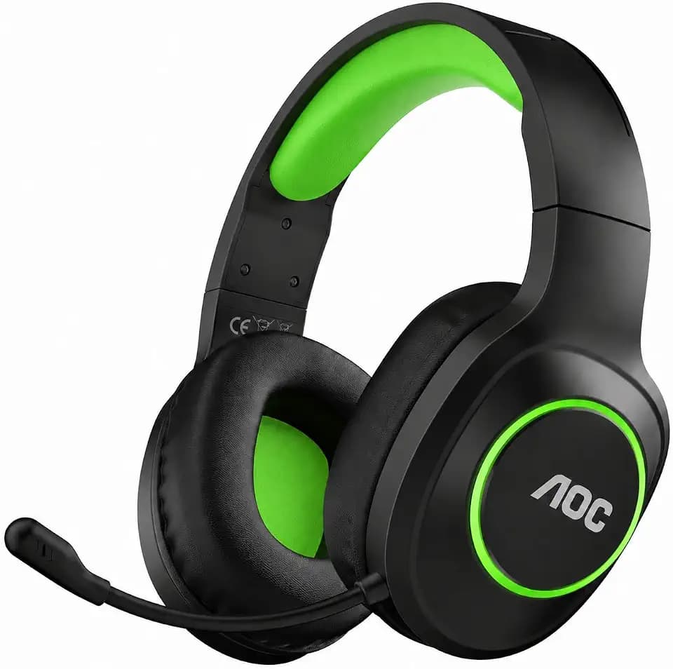 AOC Gaming Headphones for PS5, Switch, PC- Deep Green