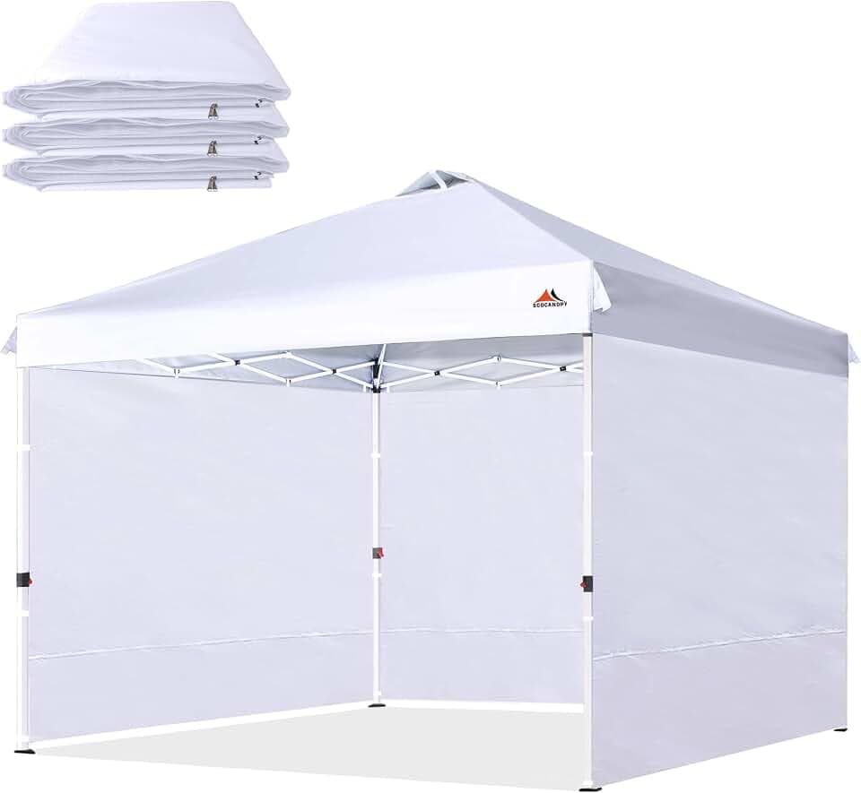 SCOCANOPY SideWall for 12x12ft Canopy Frame, 3 Pack SunWalls Only,(White)