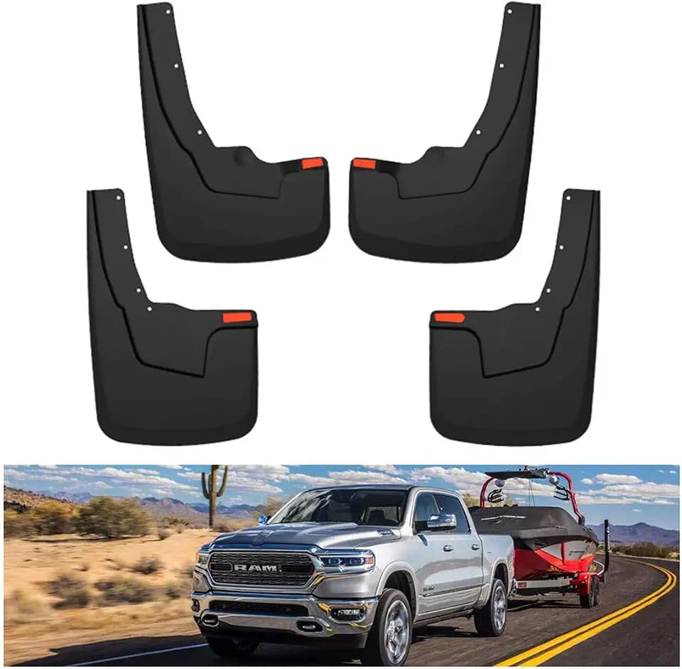 Kiwi Master No Drill Mud Flaps for 2019-2024 Dodge Ram 1500 with Fender