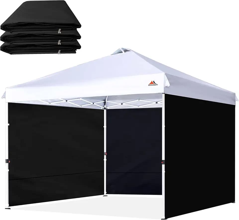 SCOCANOPY SunWall for 12x12 Pop Up Canopy Frame, 3 Pack SideWall Only (12X12, Black)