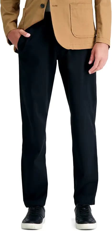 Haggar Men's Straight Fit Life Khaki Comfort Stretch Chino Pant