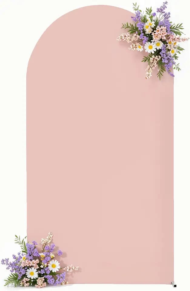 Pink Arch Backdrop Cover for Wedding, 6FT Dusty Pink Arch Cover Stretchy Backdrops, Double-Sided Arch Stand Covers for Wedding Ceremony, Baby Shower, Birthday Party Decoration
