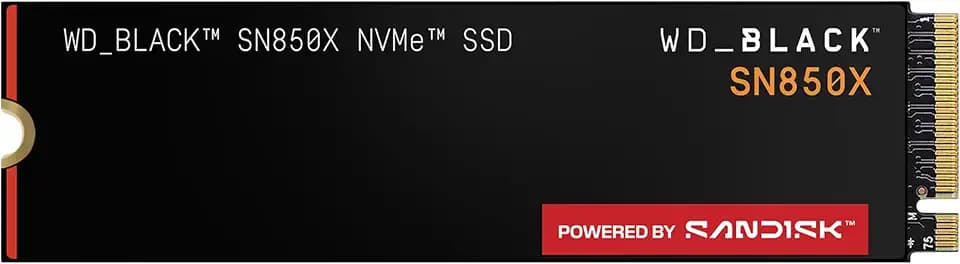 WD_BLACK SN850X 2TB NVMe SSD - M.2 2280, Up to 7,300 MB/s Read speeds, Up to 6,300 MB/s write speeds, Gaming Expansion, High Performance Internal Solid State Drive - WDS200T2X0E