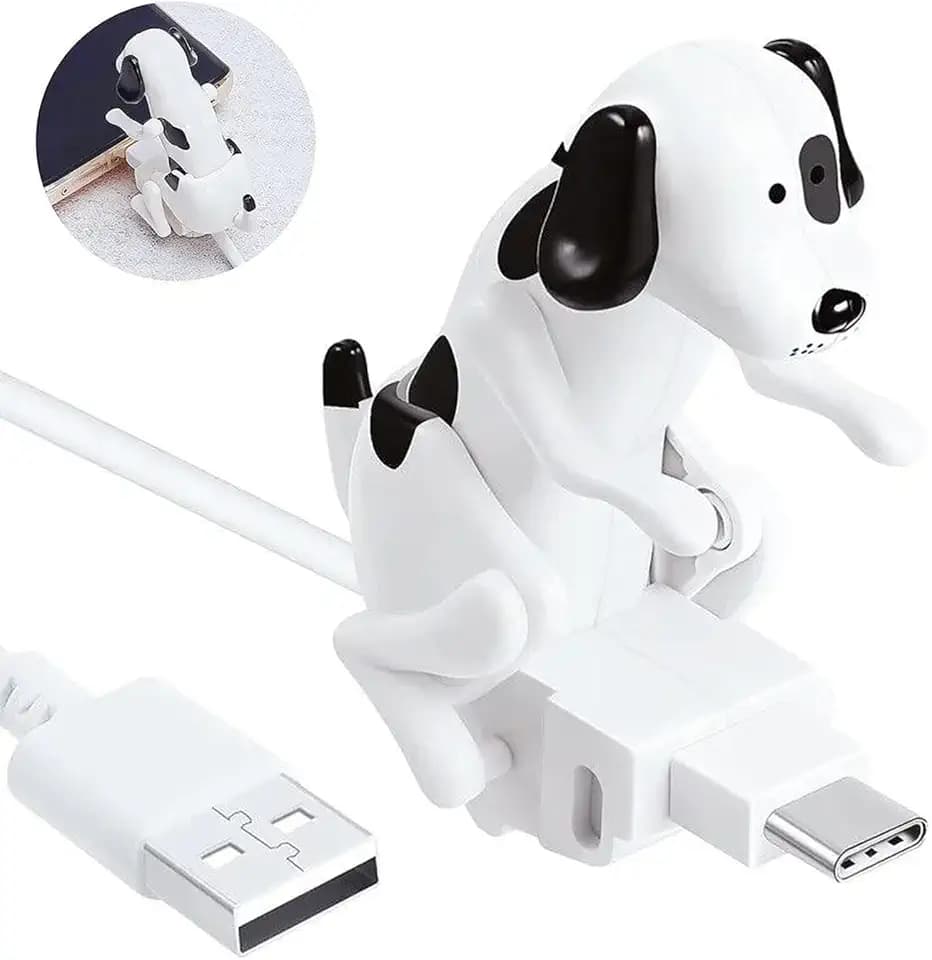 Dog Humping Phone Charger,Dog Phone Charger,Humping Dog USB,Humping/Anxiety Dog Charger Android,Dog Toy Smartphone USB Cable Charger,for iPhone Type-C Various Models Phones(White,for Type-C)