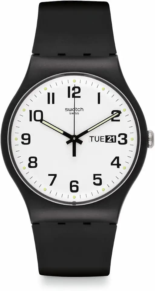 Swatch New Gent Biosourced Unisex Watch Casual Polymer Black Quartz Waterproof Twice Again