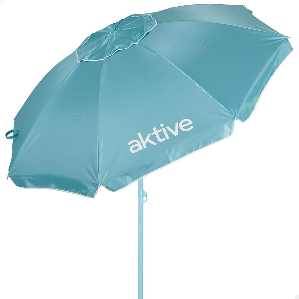 AKTIVE Strandschirm, neigbar, D220 cm, Blau, Außenbereich (62485)