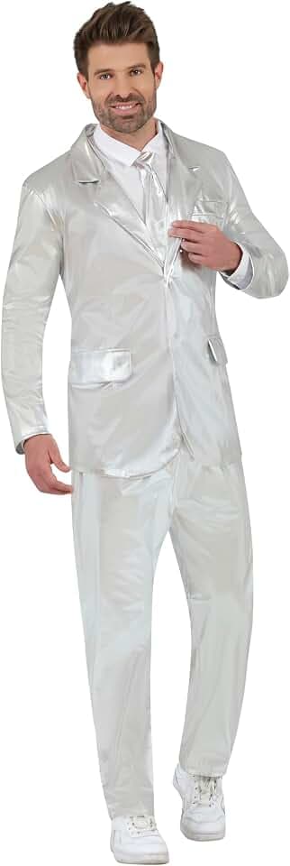 FIESTAS GUIRCA | Herren Kostüm Anzug Silber - 3-teiliges Set für