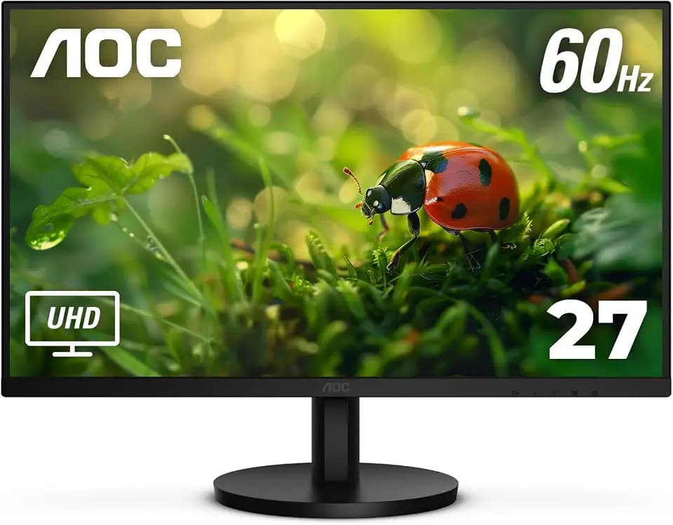 AOC 27 Inch Computer Monitor 4K UHD IPS HDR Built-in Speakers, U27B3A