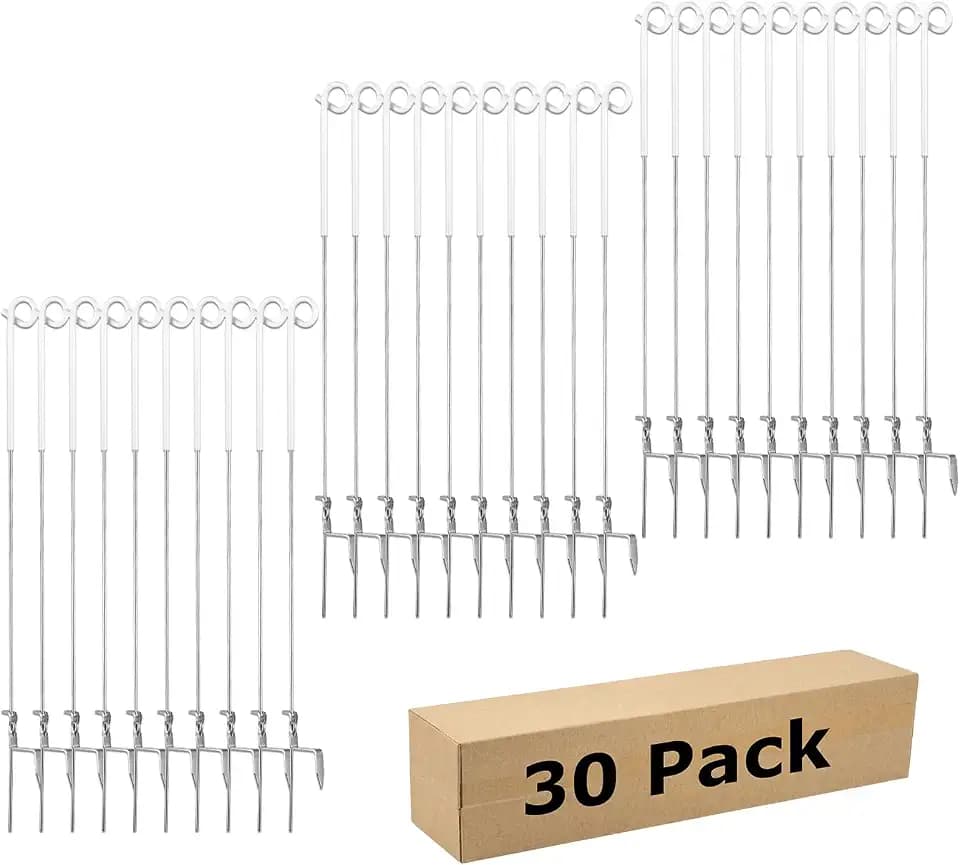 30PCS 41" Electric Fence Step-in Pigtail Posts, Single Rope Stakes
