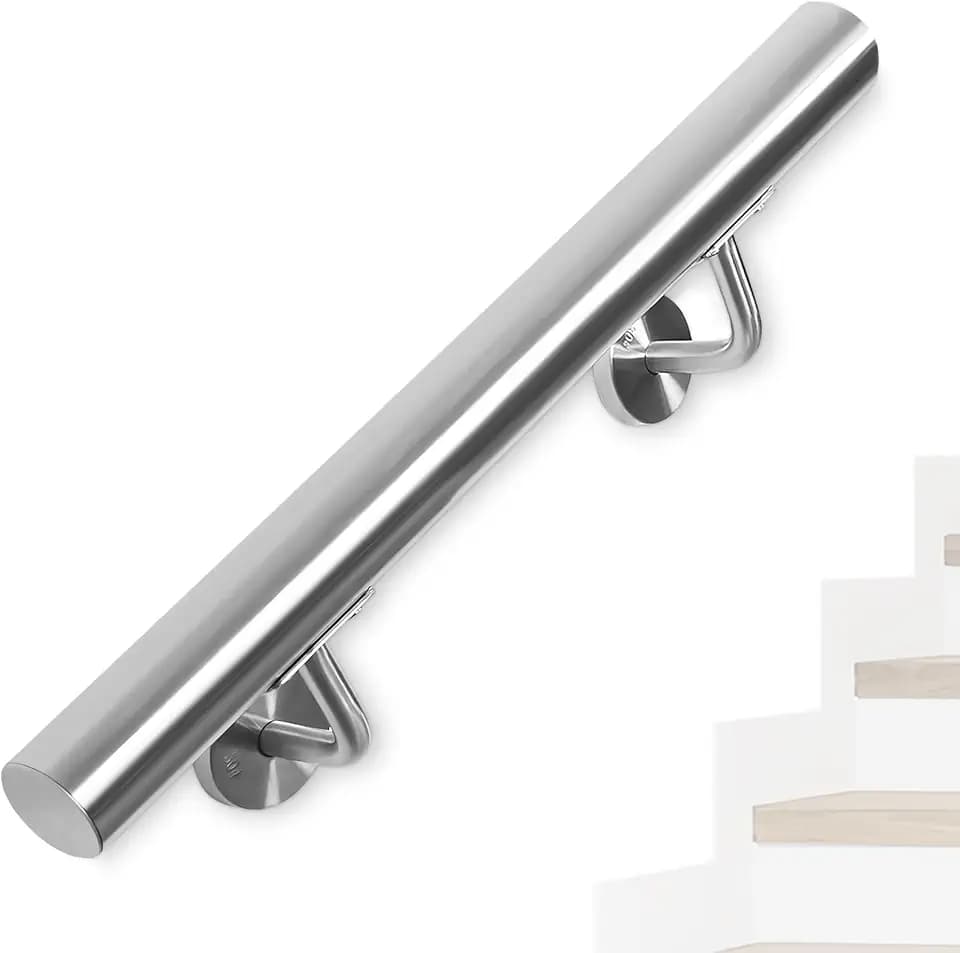 Handlauf Edelstahl für Treppen 50cm Wandmontiertes,rund Ø 42 mm