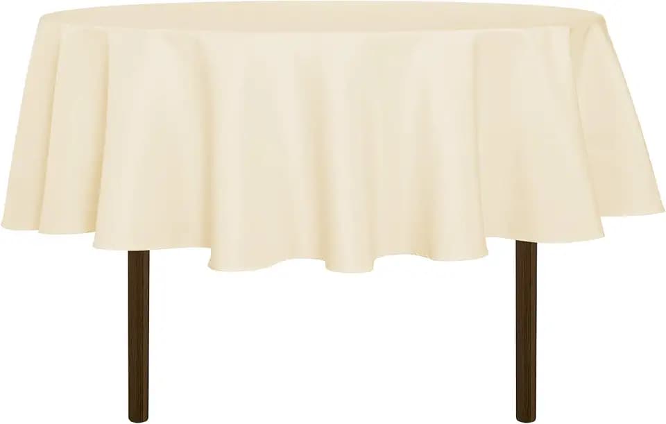 sancua Round Tablecloth 70 Inch Fits 20-58 Inch Tables, Beige