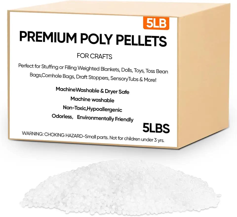 5 lb Poly Pellets Weighted Stuffing Beads,Plastic Pellets Weighted for Stuffed Animals,Poly for Bean Bags, Crafts,Doll and Blankets