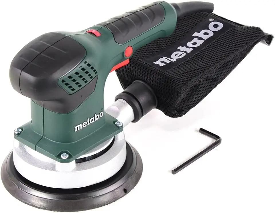 metabo Exzenterschleifer SXE 3150-310 W, 150 mm Schleifteller, 4000-12000 U/min, 3mm Schwingkreis - Vario Elektronik, Aluminiumgehäuse, ergonomisch, vibrationsarm - Inkl. Staubbeutel & - Power Sour...