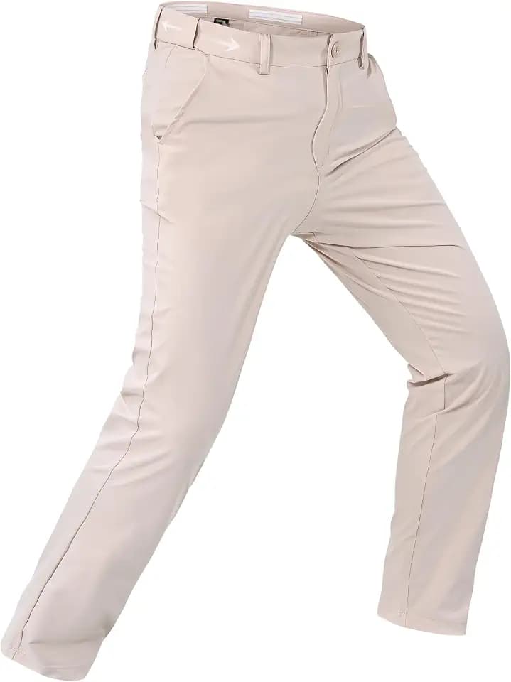 Rapoo Men's Stretch Golf Pants Elastic Waist Slim Fit Casual Pants for Men