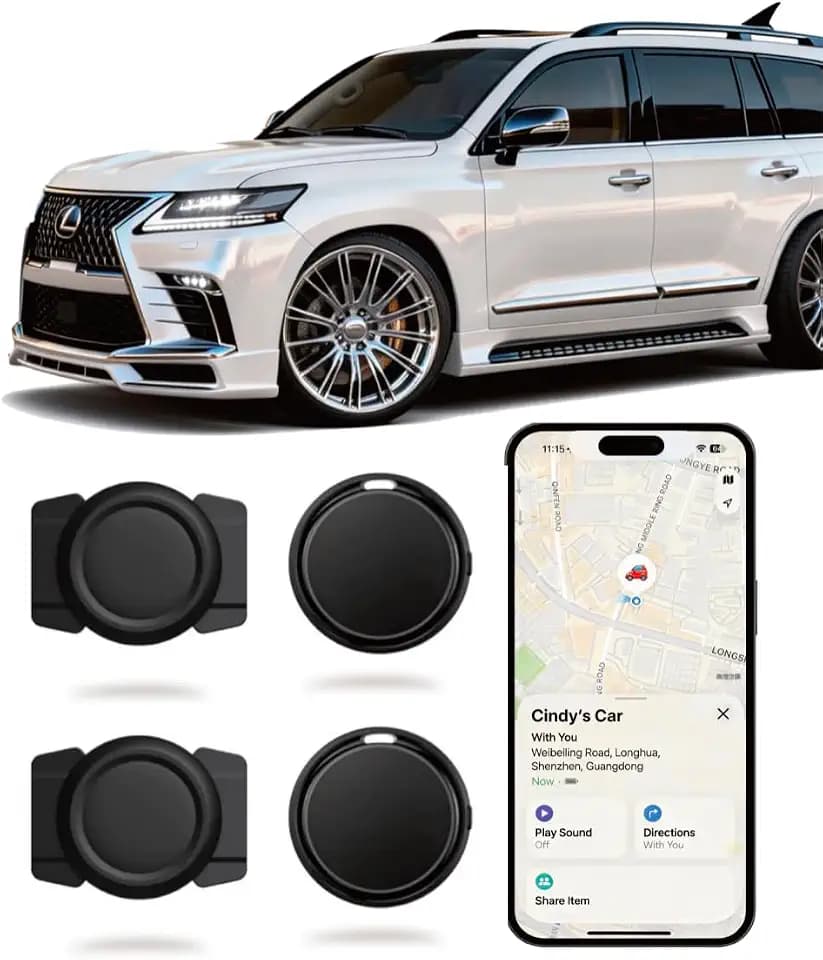 (2er-Set) GPS Tracker für Auto für iPhone, kompatibel mit Apple „Wo ist?“, ohne ABO, magnetischer Bluetooth Tracker für Auto, Fahrrad, Motorrad, Wohnmobil
