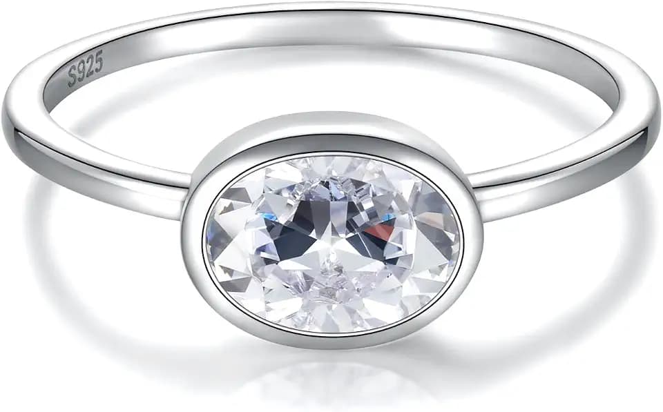 Sariel Simple Birthstone Rings for Women Family Jewelry 925 Sterling Silver Colorful Cubic Zirconia Stackable Promise Ring for Her