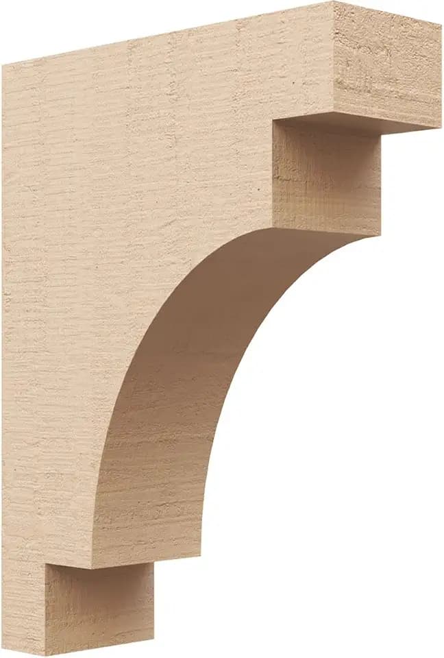 Timberthane Rough Cedar Faux Wood Mediterranean Corbel, 4"W x 12"D x 16"H, Primed Tan