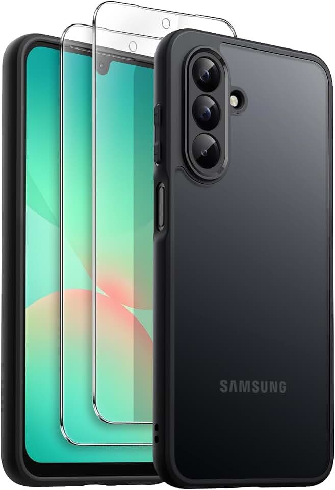 JETech 3-in-1 Matte Hülle für Samsung Galaxy A26, Schwarz