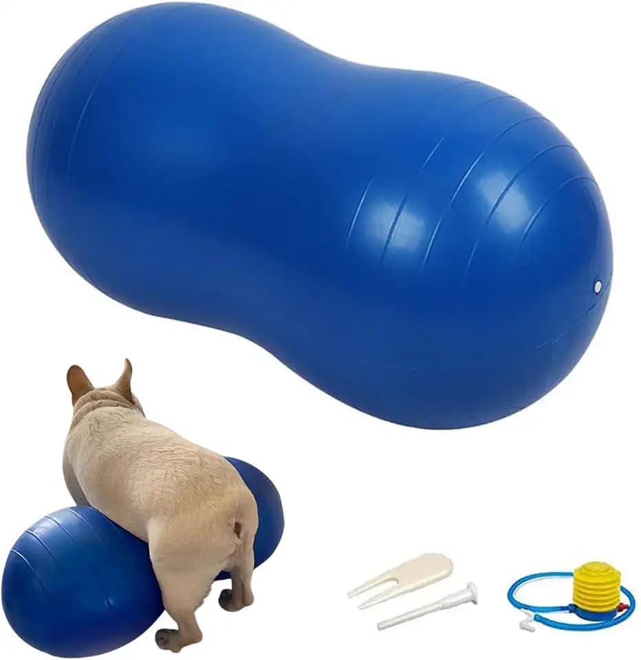 Dog Peanut Ball for Canine Fitness Rehabilitation for Small Medium Large Breed - Anti-Burst Pet Exercise Equipment for Core Strengthening Balance Training Hind Leg Stability (Medium - for Legs 5-11")