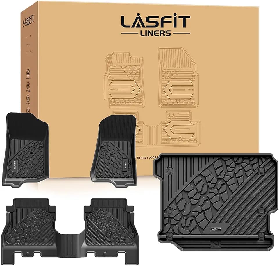 LASFIT Mats for Jeep Wrangler JL 2018-2026 4 Doors Cargo Without SUBWOOFER