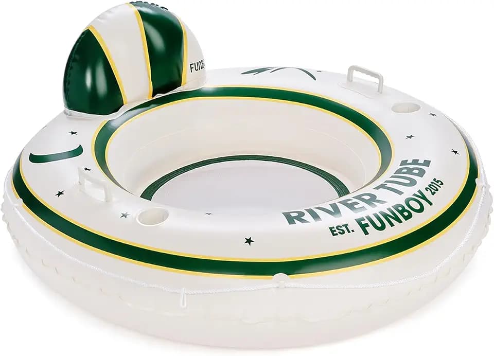 FUNBOY Inflatable River Tube for Adults for Floating Rivers Recreationally, Heavy-Duty Premium Water Float with 2 Cup Holders