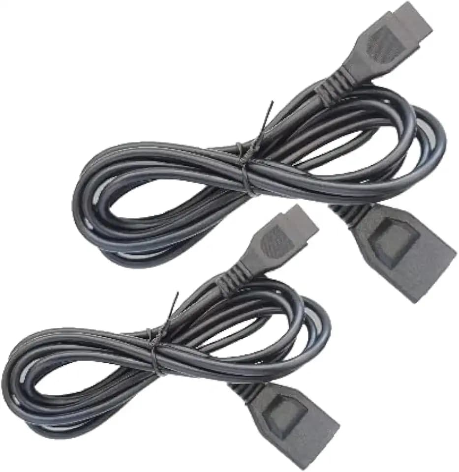 Retro Game Console Controller Extension Cable Compatible for Retro Game Systems, Sega Genesis, 6 Feet – 1.8m (Two Cables)