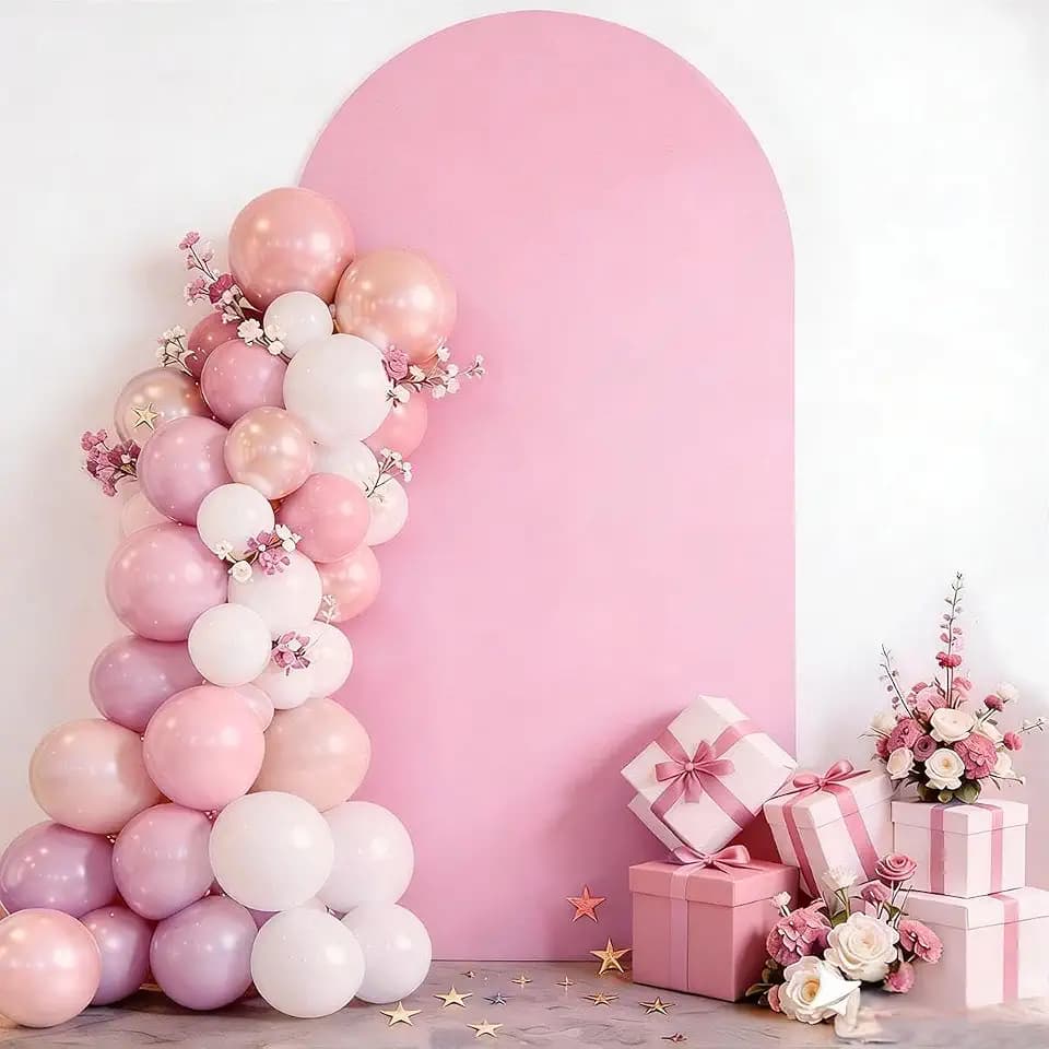 Pink 7.2 FT Arch Backdrop Cover, Pink Arch Cover, Wedding Arch Backdrop Stand Cover for Birthday Wedding Party Decoration