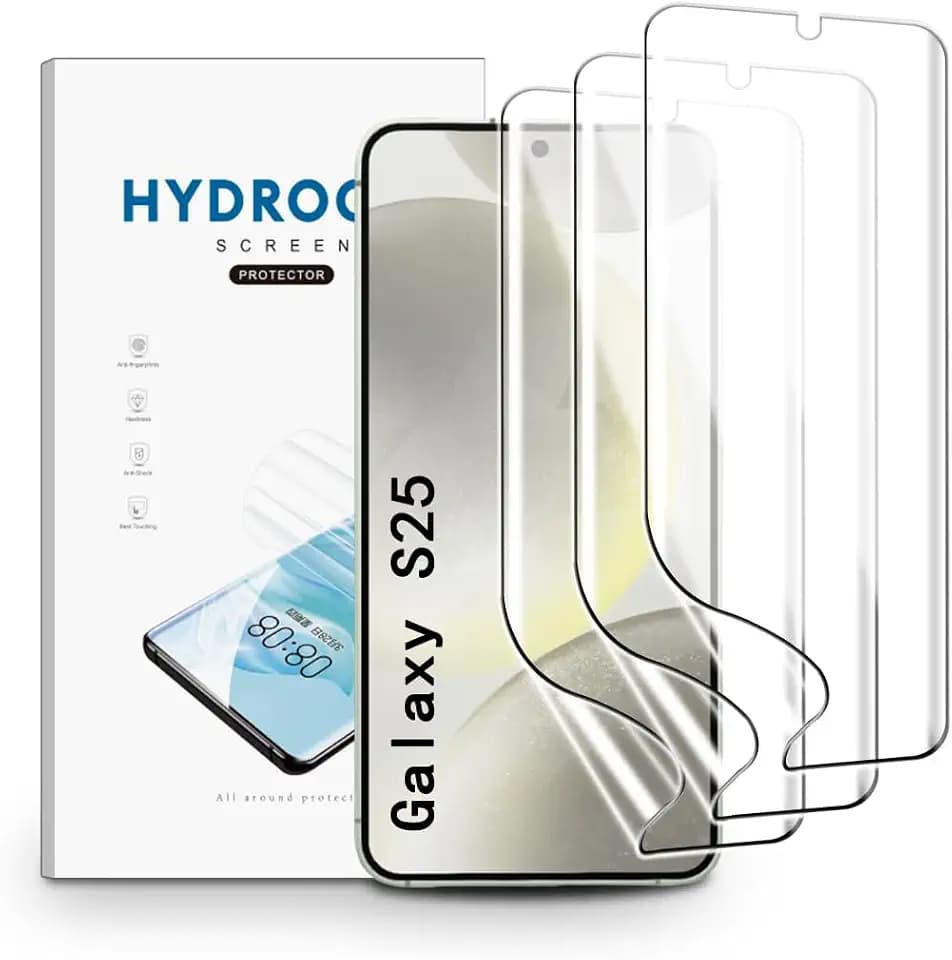 Schutzfolie für Samsung Galaxy S25, 3 Stück TPU Displayschutzfolie Klar HD Weich Hydrogel Folie HD Transparent TPU Hydrogel Film
