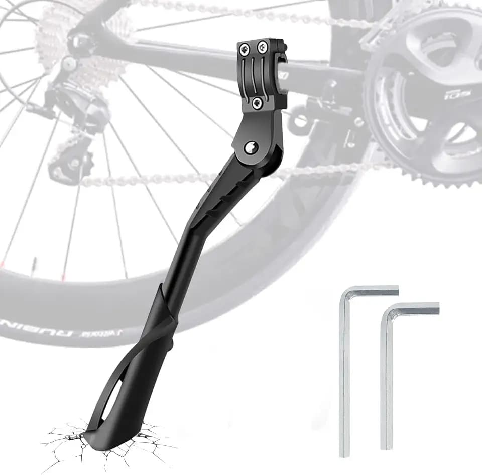 Fahrradständer kinderfahrrad, Ständer Kinderfahrrad, Höhenverstellbare Fahrrad-Fußstütze, Geeignet für alle Fahrradmodelle, keine Notwendigkeit, Löcher zu hinterlassen, Inklusive Installationswerkzeug