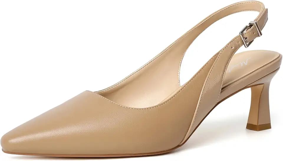 Mostrin Kitten Heels for Women Slingback Pointed Closed Toe Heels Women's Pumps Shoes for Wedding, Party, Commuting