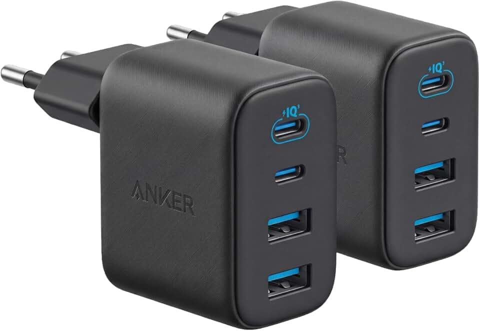 Anker Zolo 50W USB C Ladegerät, 4-Port Netzteil mit 2 USB-C und 2 USB-A