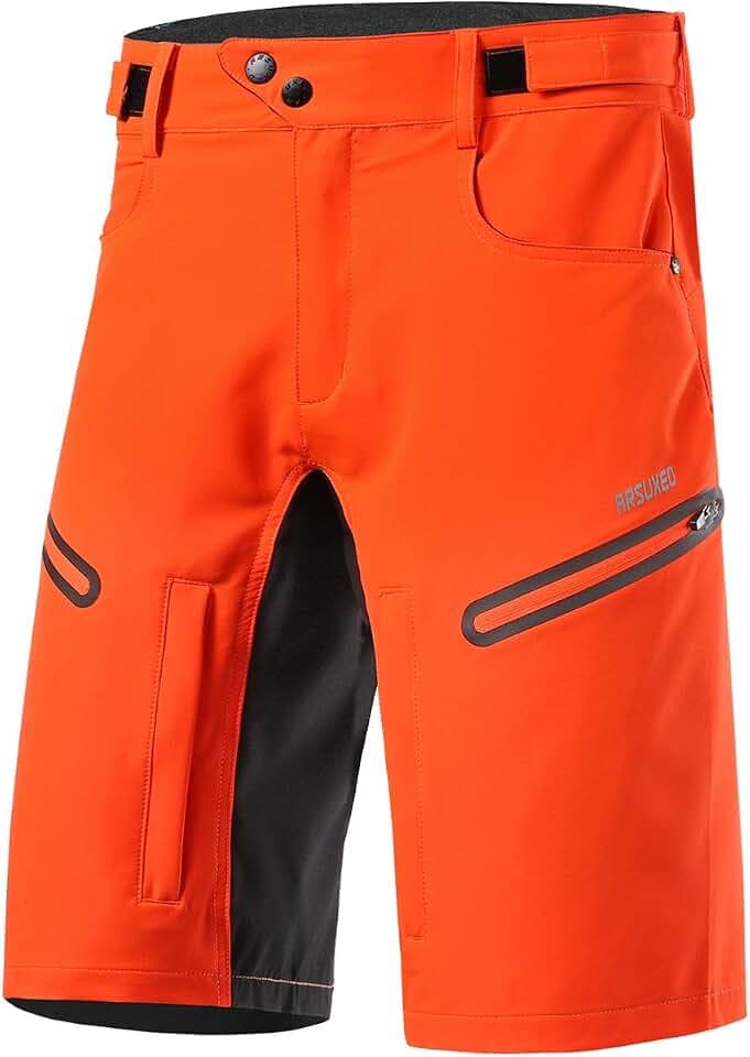 ARSUXEO Herren Fahrrad Kurze Hosen Lockere Passform Radhose mit Feuchtigkeitsableitendem Bund 2006