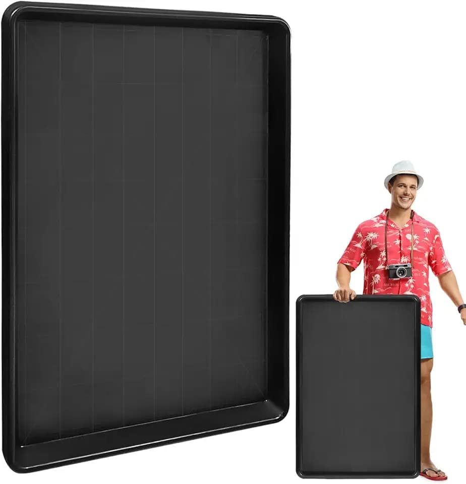 YEXEXINM Extra große Abtropfschale, 80 x 61 x 4 cm, Ölauffangwanne für unter dem Auto, Kunststoff, Öl-/Flüssigkeitswechselwanne, schwarze Ablaufschale, multifunktionale Ölauffangwanne für Garten,