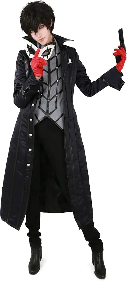 miccostumes Men's Costume Anime Thief Cosplay Black Ankle-length Tailcoat Shirt Gloves and Eye Covering