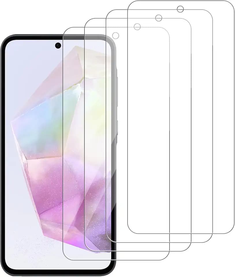 4 Pack Glass Screen Protector Compatible for Samsung Galaxy A35 5G / Galaxy A55 5G 6.6 Inches [9H Hardness]-HD Screen Tempered Glass, SM-A356E/DS，SM-A556E/DS,Scratch Resistant,Easy Install