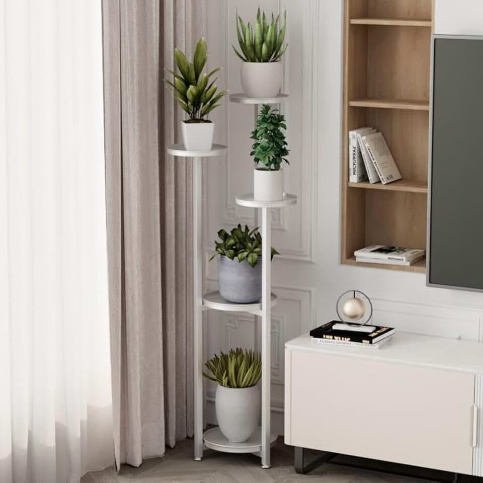 Takywep Corner Plant Shelving Multi-Layer Heavy Duty Metal Flower Pot Stand for Patio Garden Balcony Living Room Bedroom