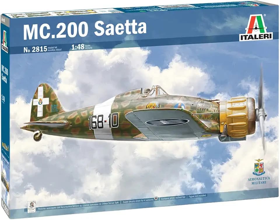Italeri 2815 1:48 Macchi MC 200 Serie VII - Modellbau, Bausatz, Standmodellbau, Basteln, Hobby, Kleben, Plastikbausatz, detailgetreu