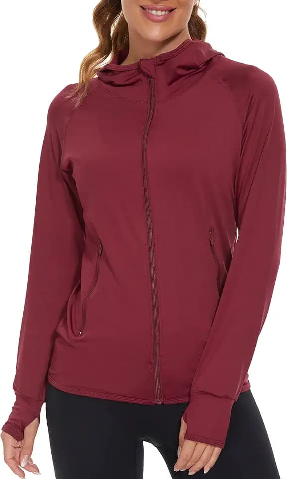 AMZSPORT Damen Laufjacke Sportjacke Langarm Trainingsjacke Yoga Sweatjacke