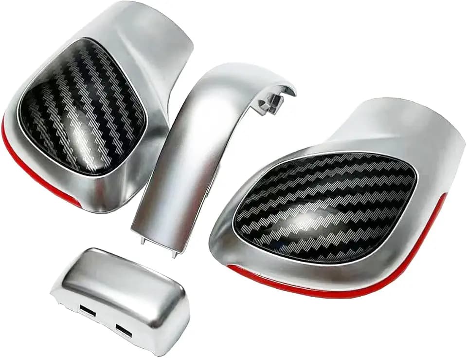 Carbon Fiber Texture Shift Knob Gear Side Cover with Chrome Parts for VW Golf 6 Golf 7 R GTI Passat B7 B8 CC R20 Jetta MK6 GLI